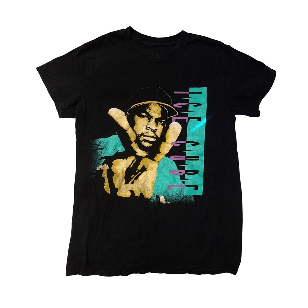 Ice‎ Cube T-Shirt Small Black Hip Hop Portrait Graphic Music Fan Essential